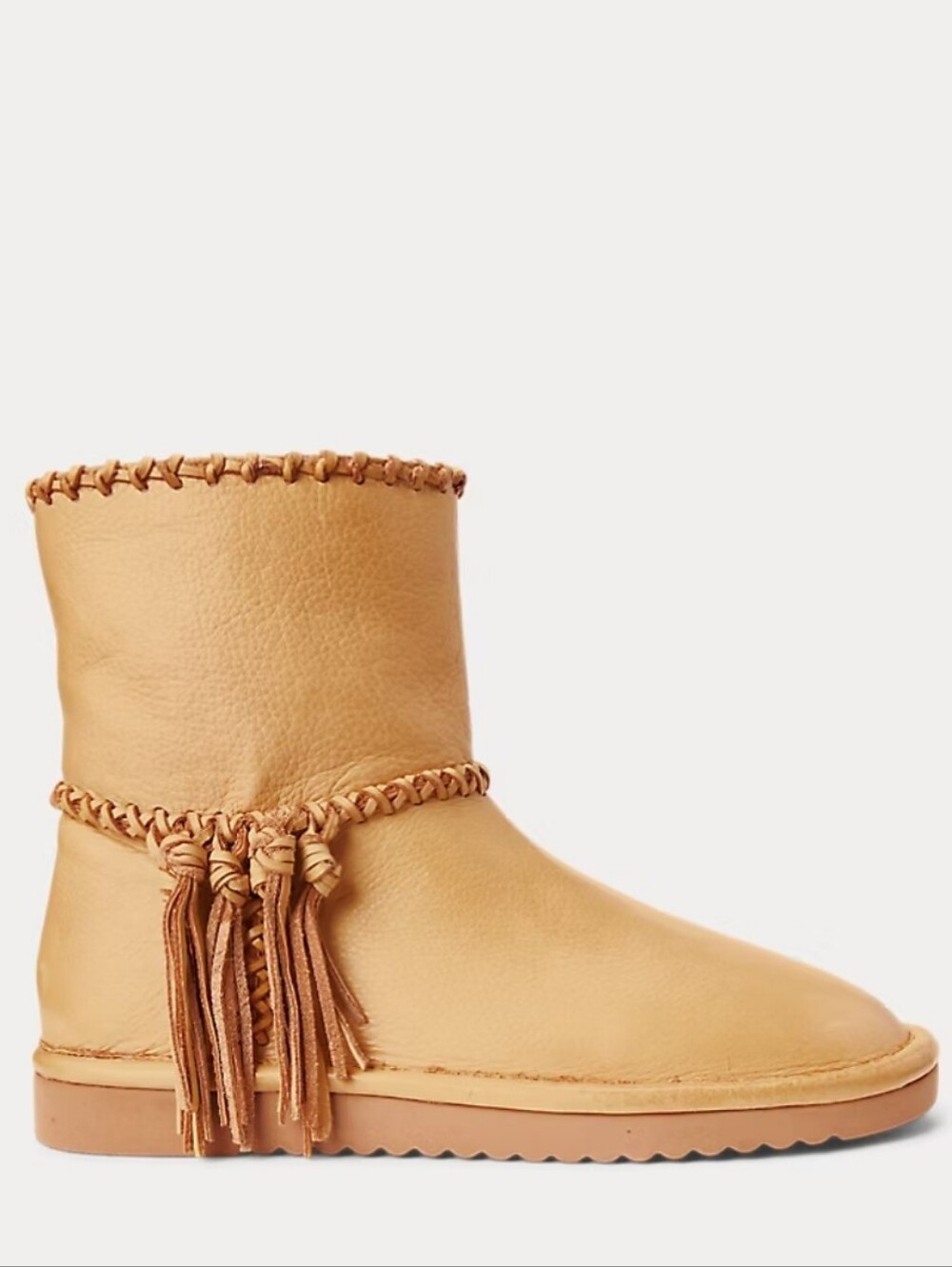 Polo Ralph Lauren Ski Cross Stitch Fringe Leather Faux Fur Southwestern Boot